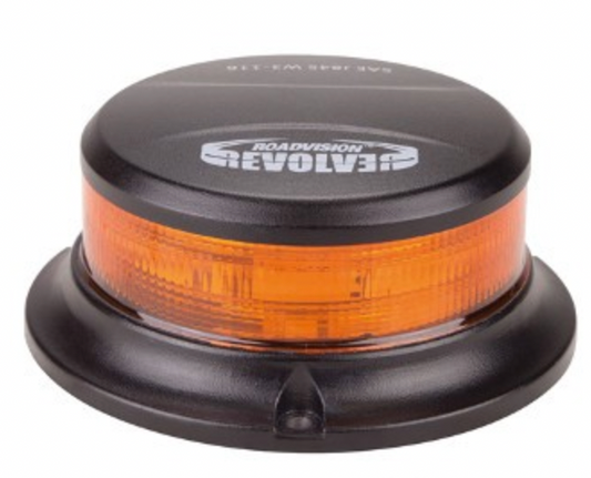 LED Beacon Micro Revolver 10-30V Amber Magnetic Mount 28W 10 Function SAE Class 1
