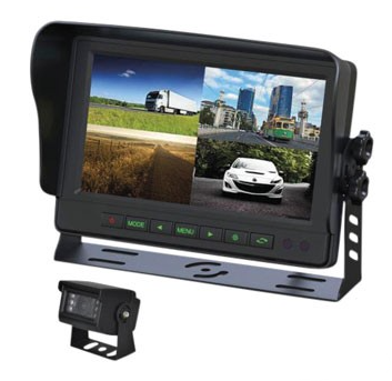 Reverse Camera Kit 9in 12/24V Quad Display + 1 Camera IP69K